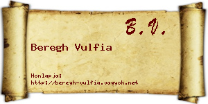 Beregh Vulfia névjegykártya